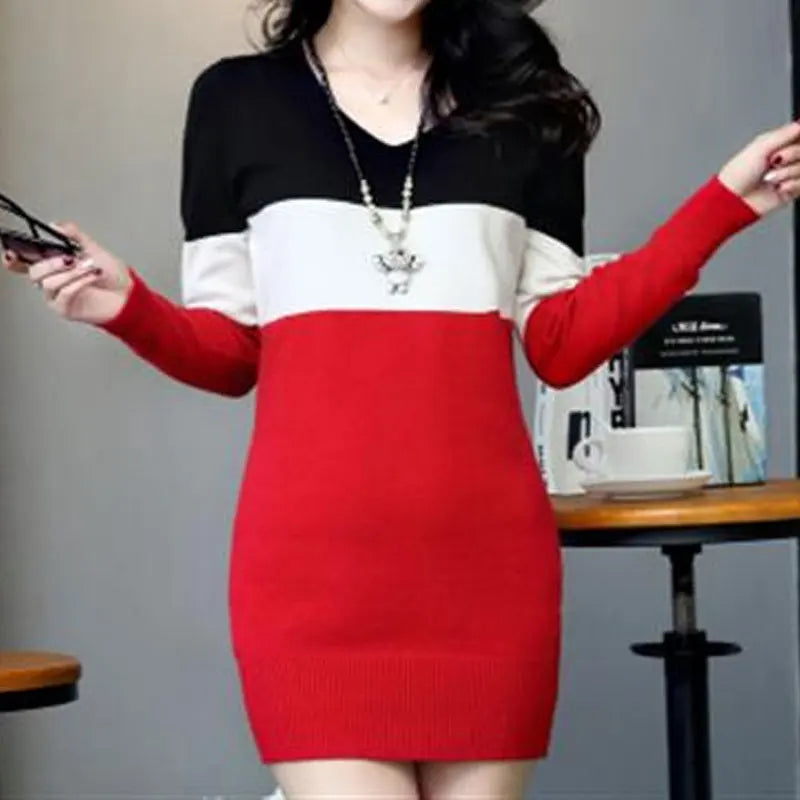 Casual chic look featuring the mini dress styled with autumn accessories.