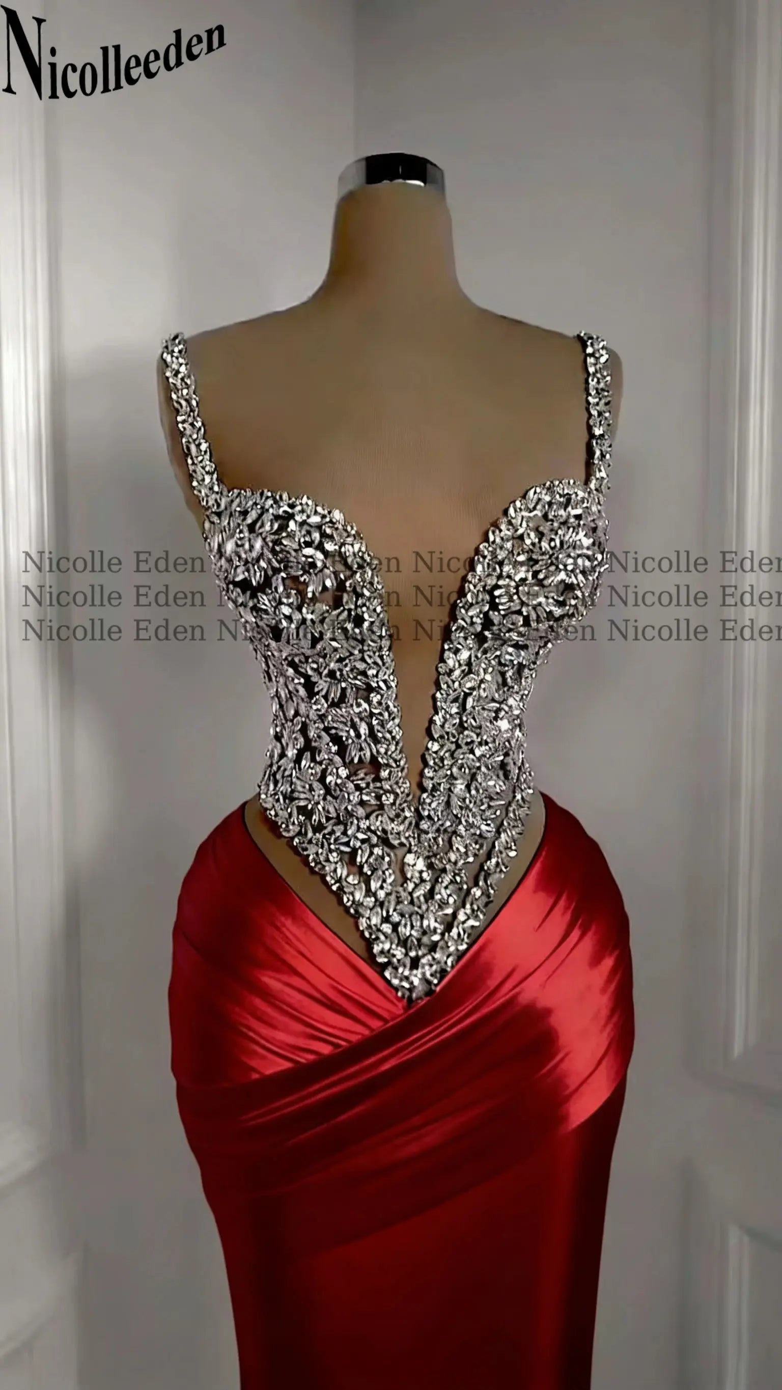 Model wearing the Rhinestone Gala Gown, highlighting the flattering fit and graceful movement.