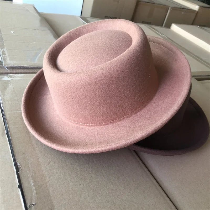 Classic black fedora, a must-have for any fashionable wardrobe.