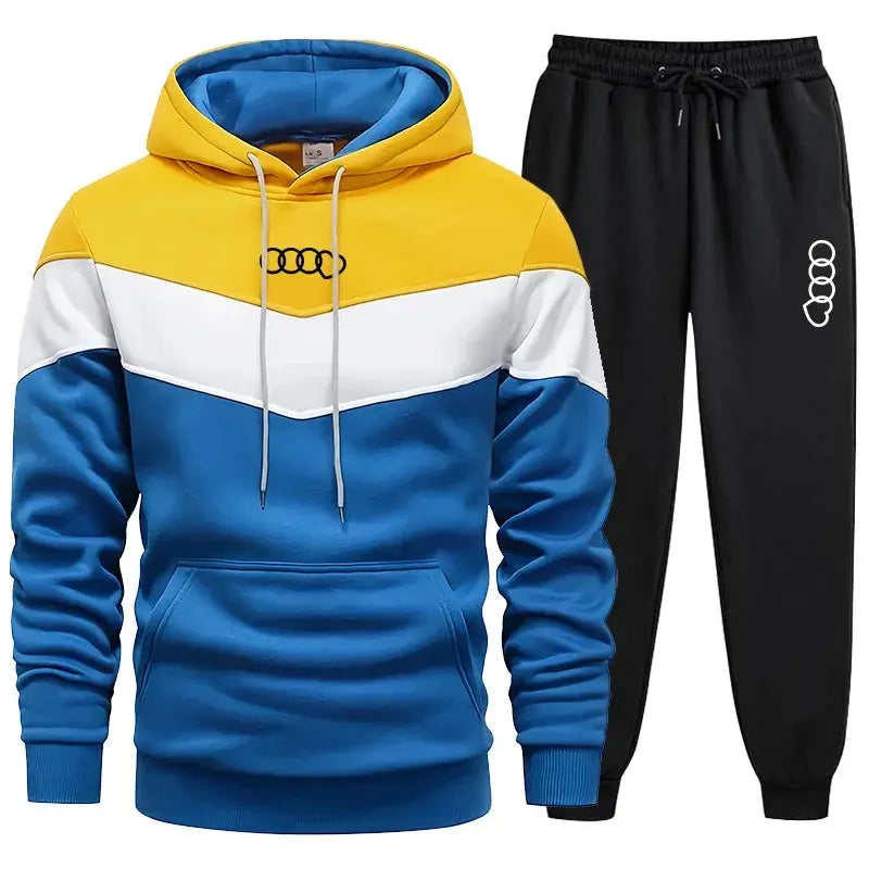 Adjustable drawstring pants of the men's tracksuit ensure a flexible fit for all body types.