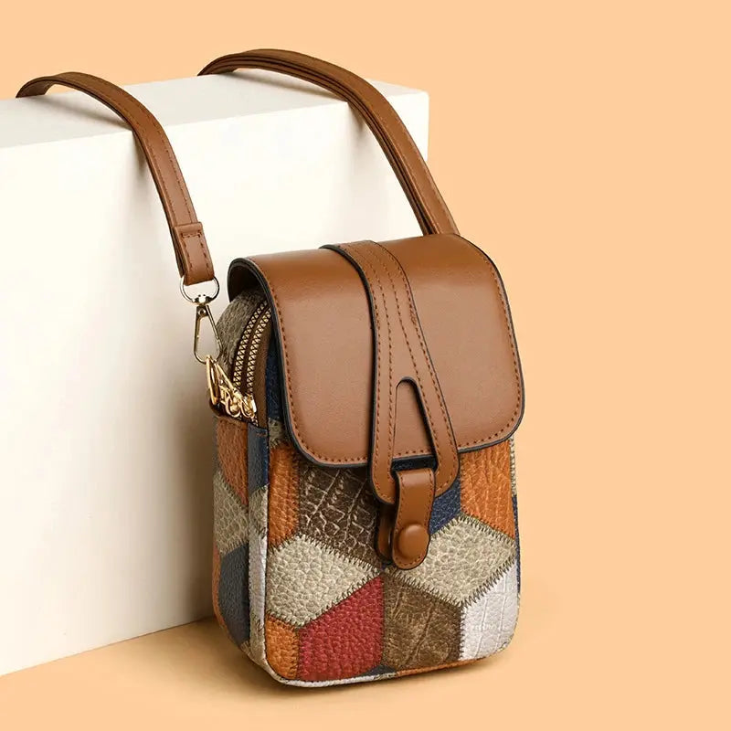 Fashionable plaid crossbody purse with vintage charm and modern phone compartment for everyday use