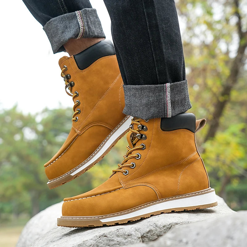 Men's GuardStep Work Boots featuring high-top design for secure fit.