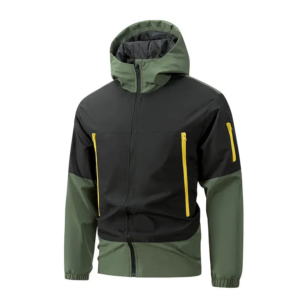 Wind Whisperer jacket displayed on a hanger, emphasizing its stylish look and versatile outdoor wear.