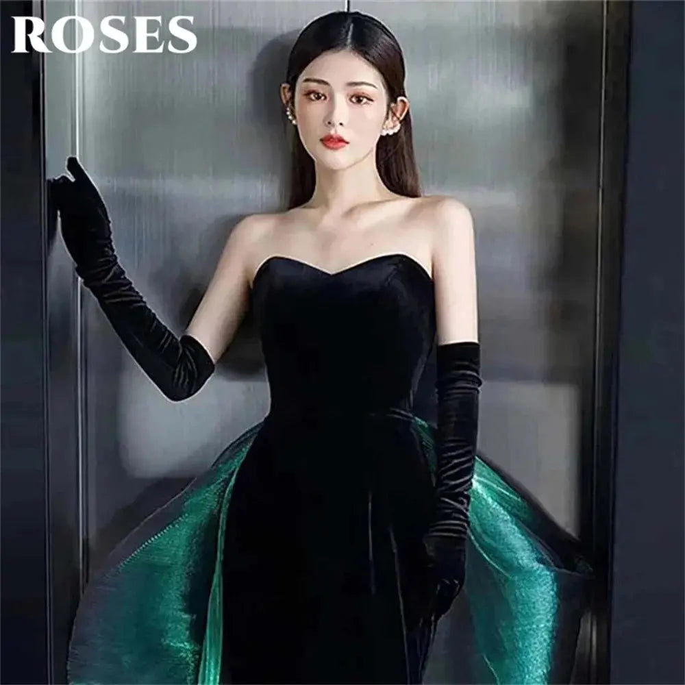 Elegant mermaid silhouette of the Enchanting Twilight Gown, showcasing its luxurious fabric.