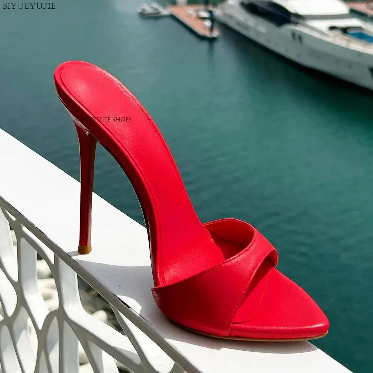 Glamorous leopard print kid suede mules with pointed toe and supportive platform heel