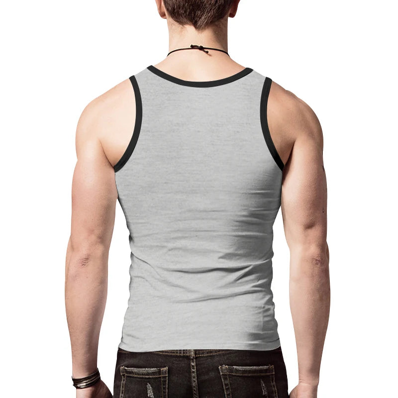 Stylish men's summer fashion tank with a streamlined silhouette.