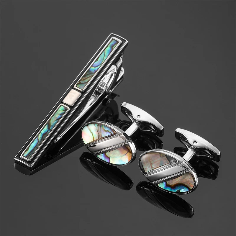 Stylish cufflinks with crystal accents, perfect for gala events and formal attire.