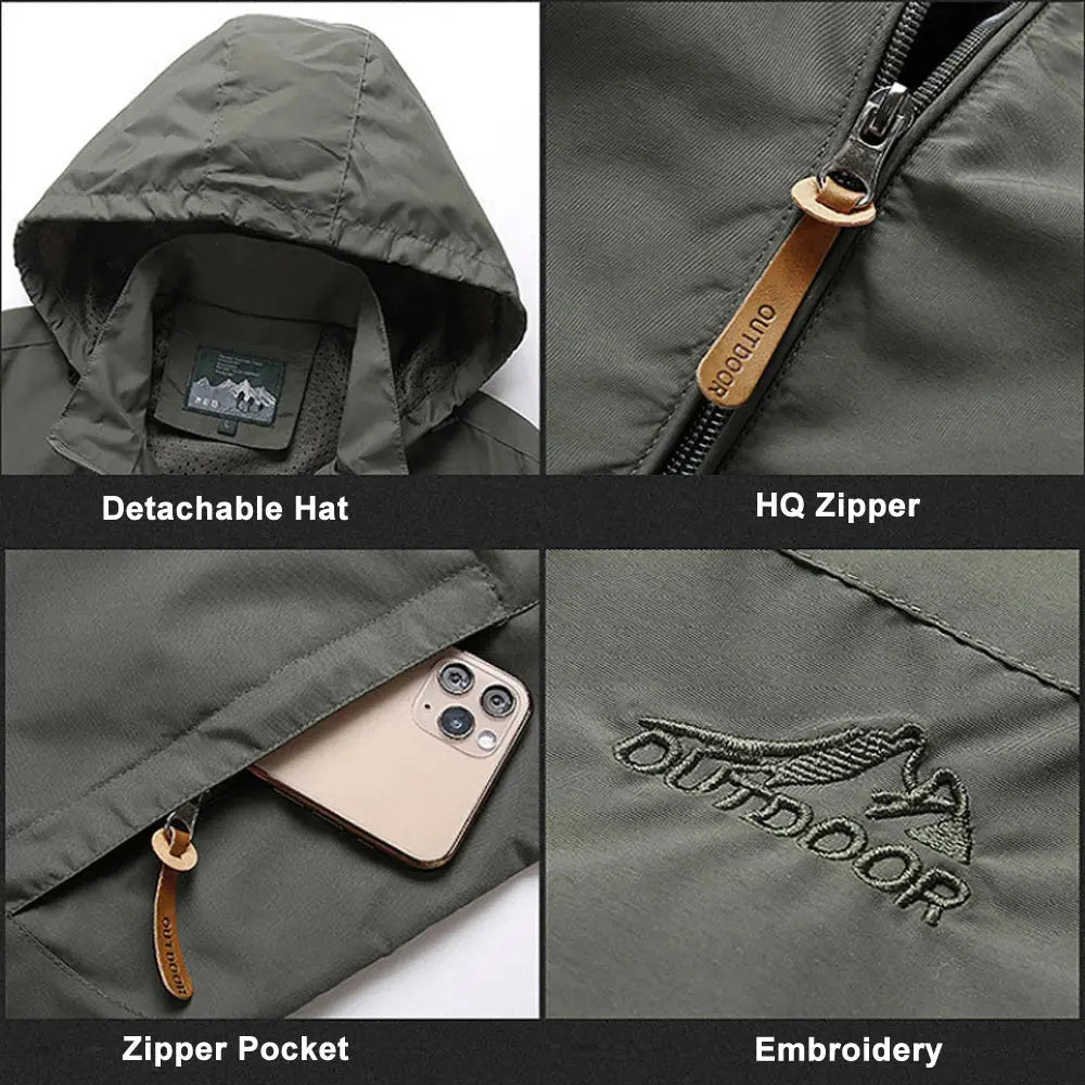 Model wearing a lightweight tactical jacket, demonstrating its comfortable fit and modern style.