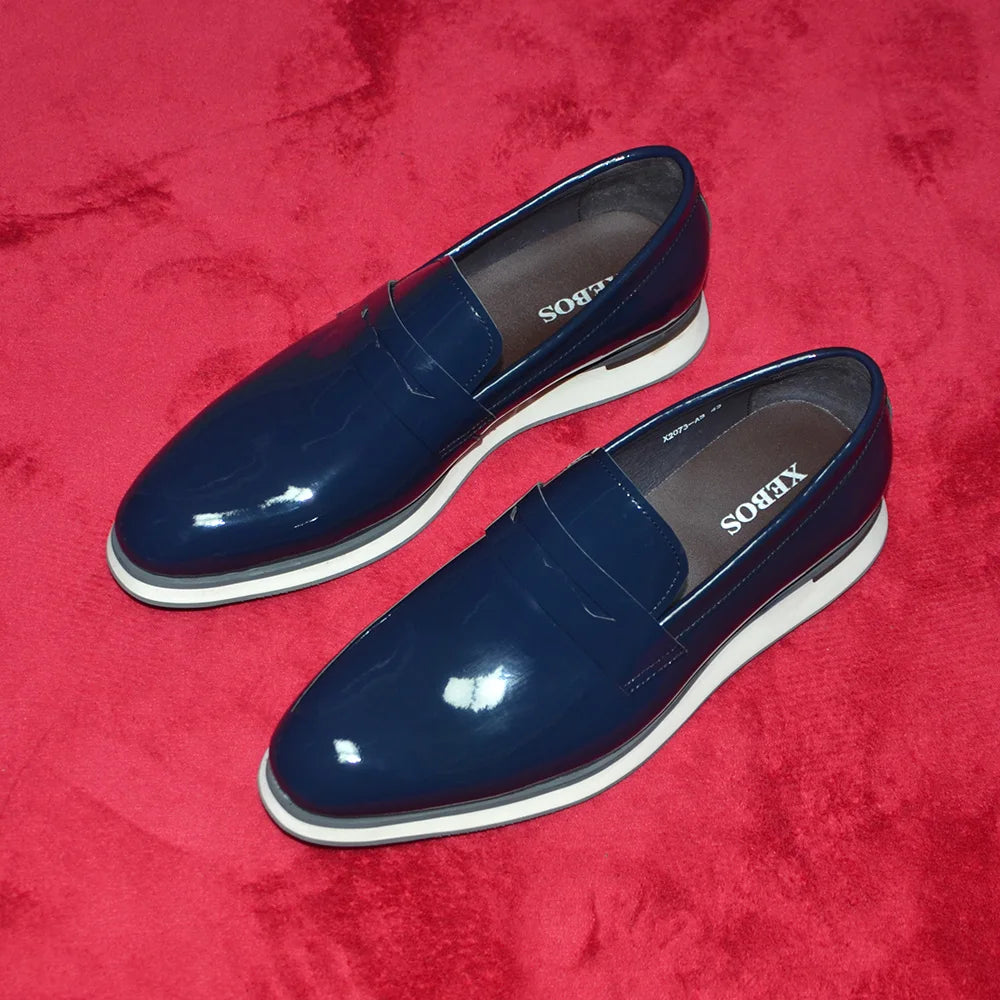 Black patent leather shoes showing refined professional styling