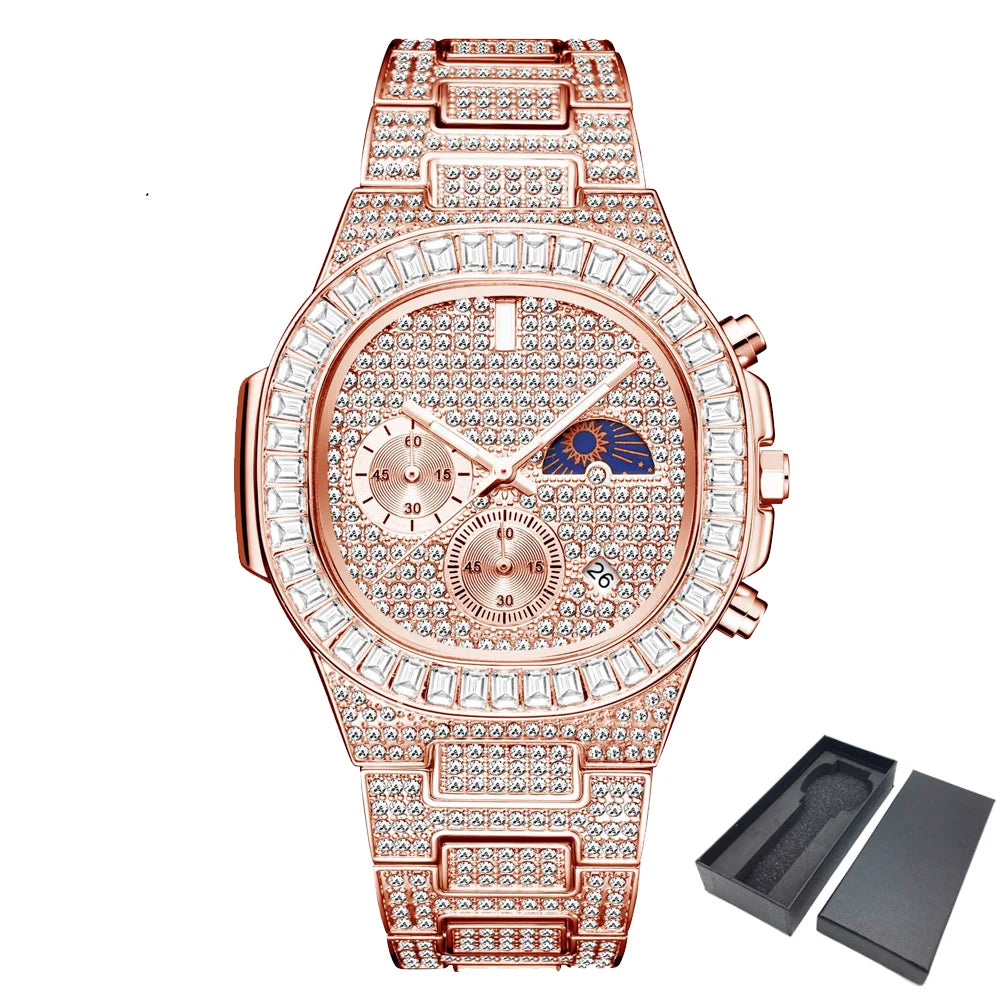 Luxury men's watch with a sophisticated style and quartz movement.