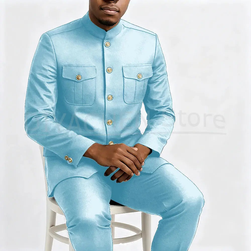 Close-up of the tailored pants showcasing a perfect fit.