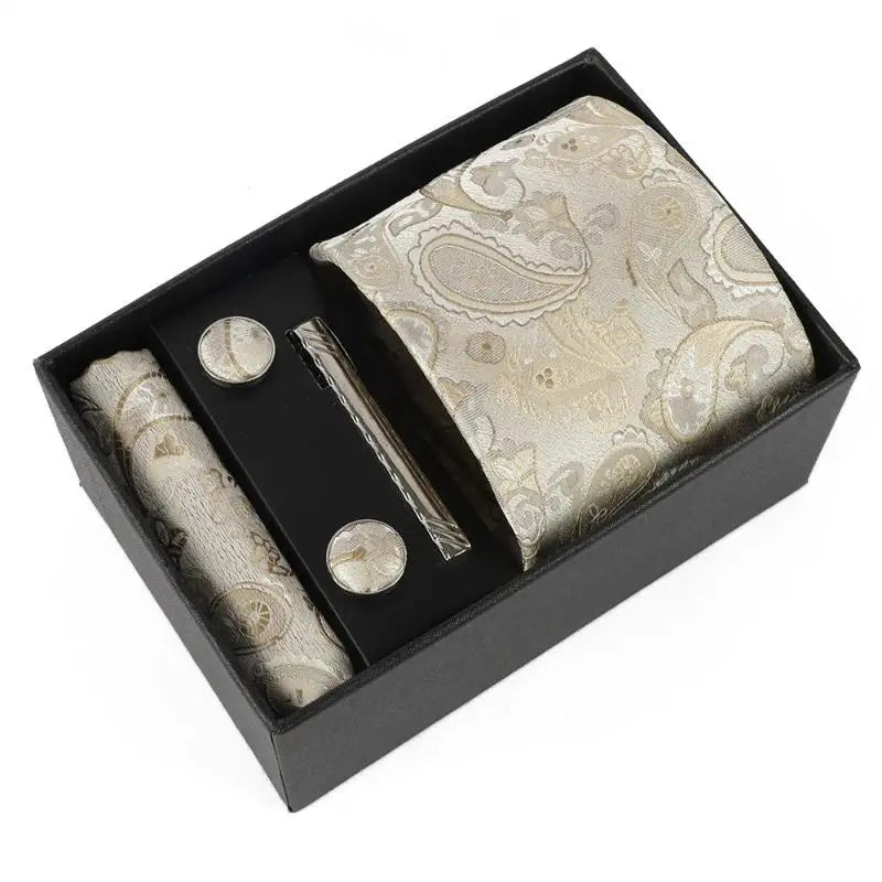 Matching pocket square and tie, creating a coherent look.