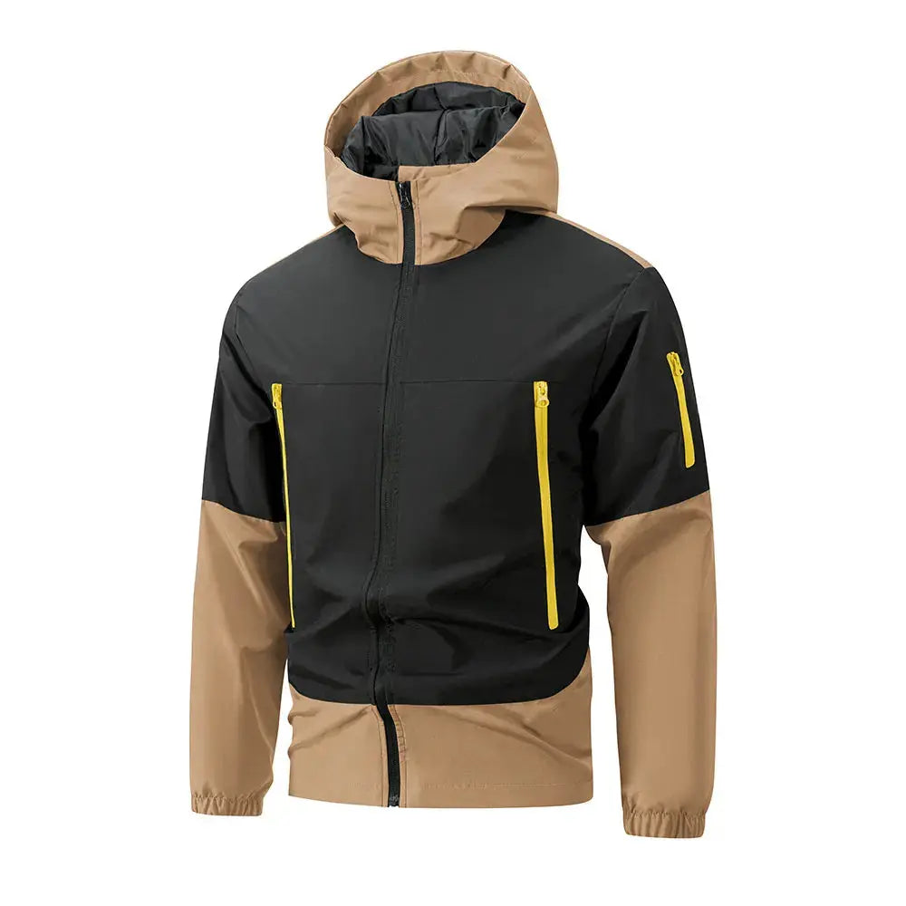 Wind Whisperer jacket in olive green, ideal for autumn adventures with its functional fashion appeal.