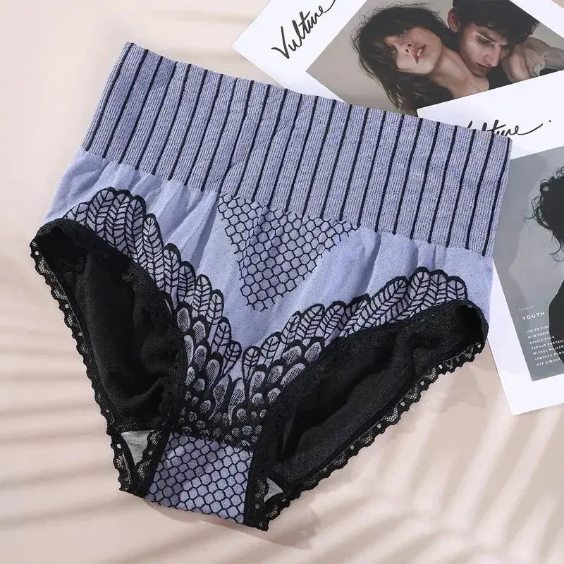 Seamless design of high-waist briefs providing invisible support under clothing.