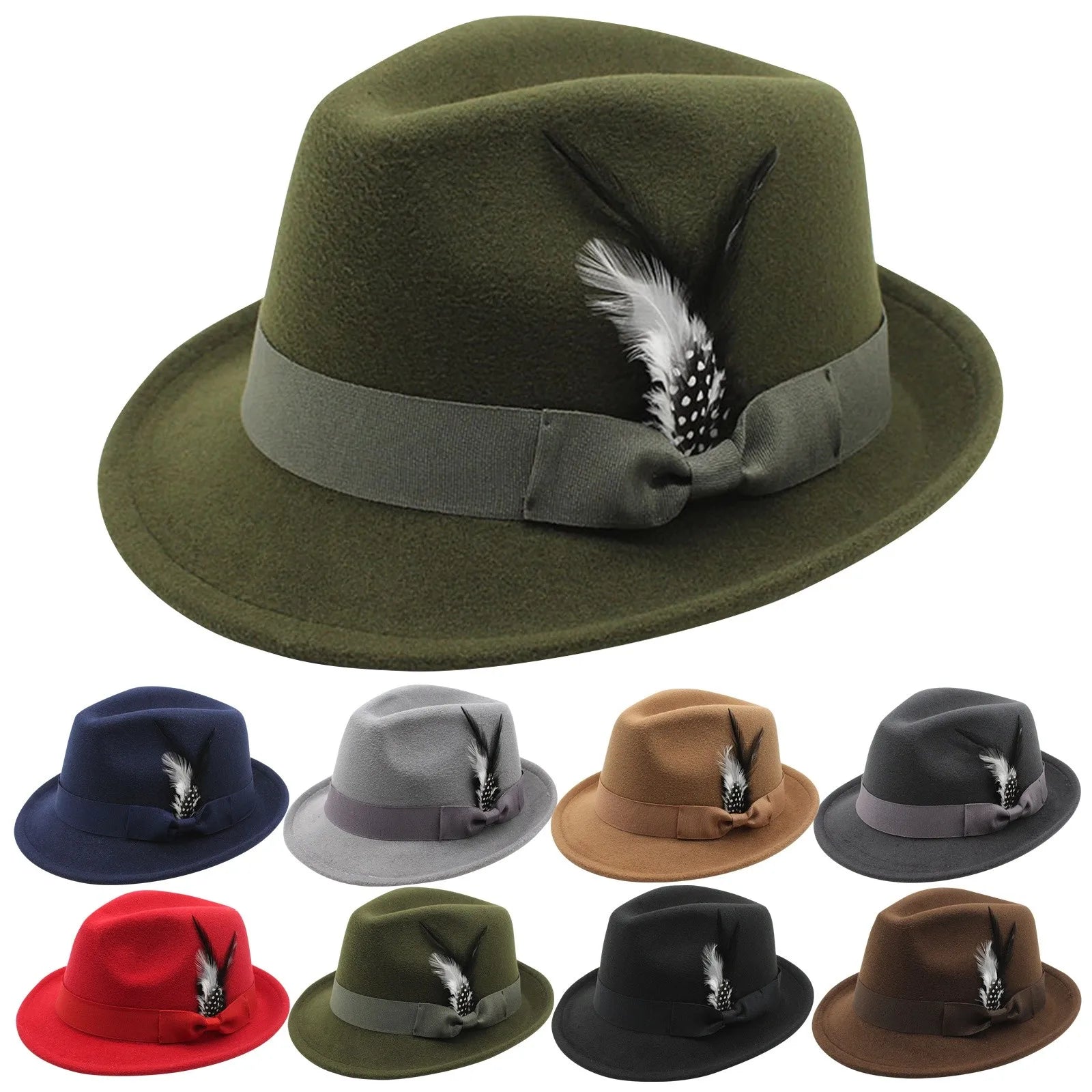 Autumn Serenade Fedora in rich brown felt with feather accent for Oktoberfest style.