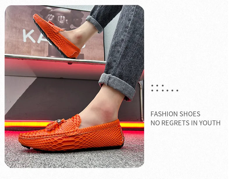 Versatile leather loafer with water-resistant finish for all-weather wear