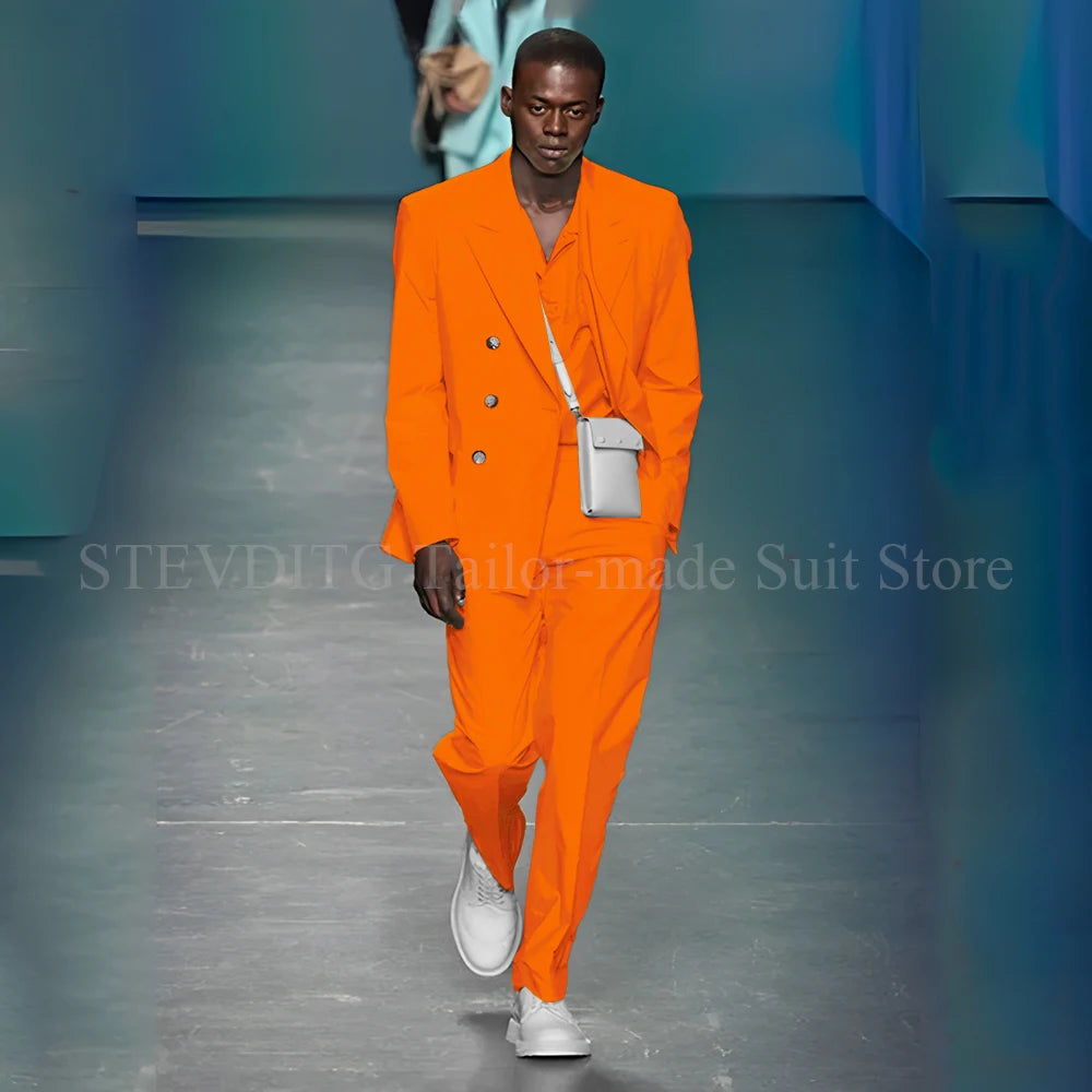 Back view of Azure Allure suit, showcasing tailored silhouette and elegant design.