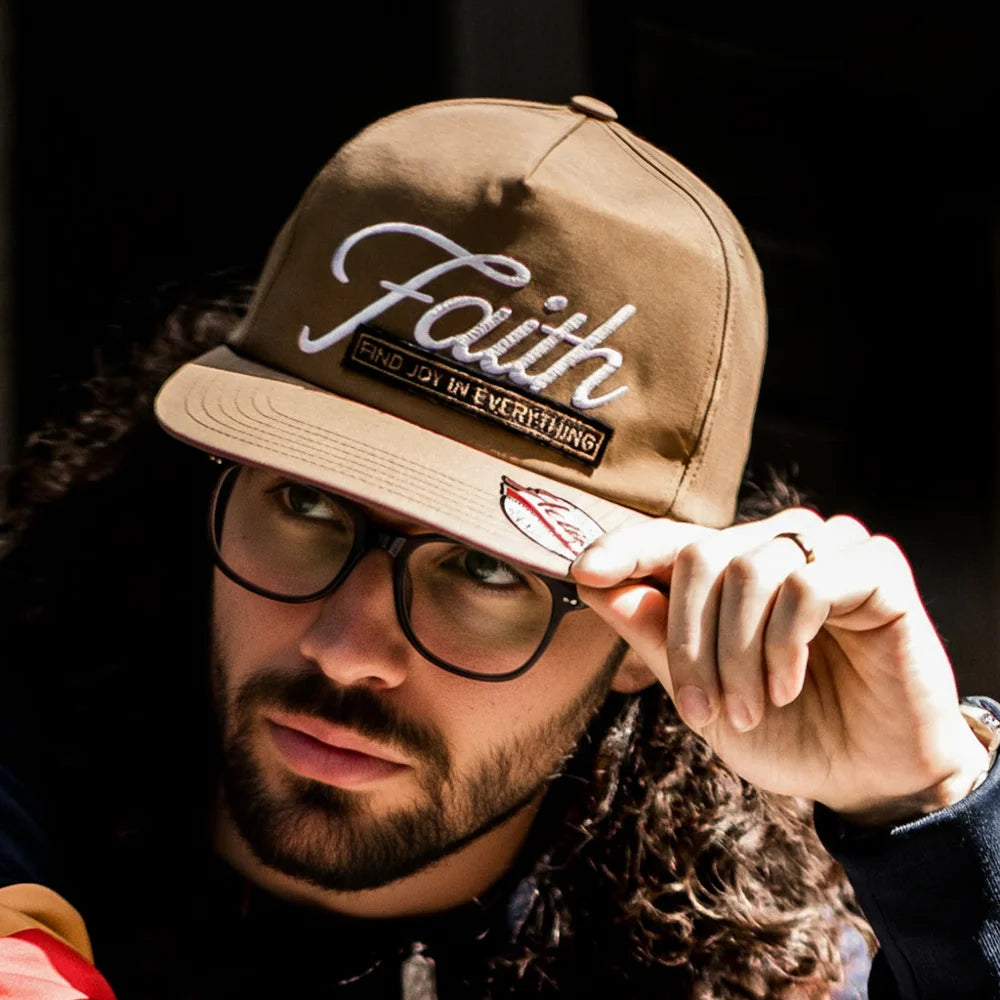 Unisex polyester baseball cap with structured flat brim and embroidered street design