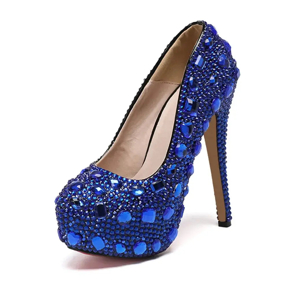 Back view of Midnight Twinkle pumps highlighting their graceful silhouette.