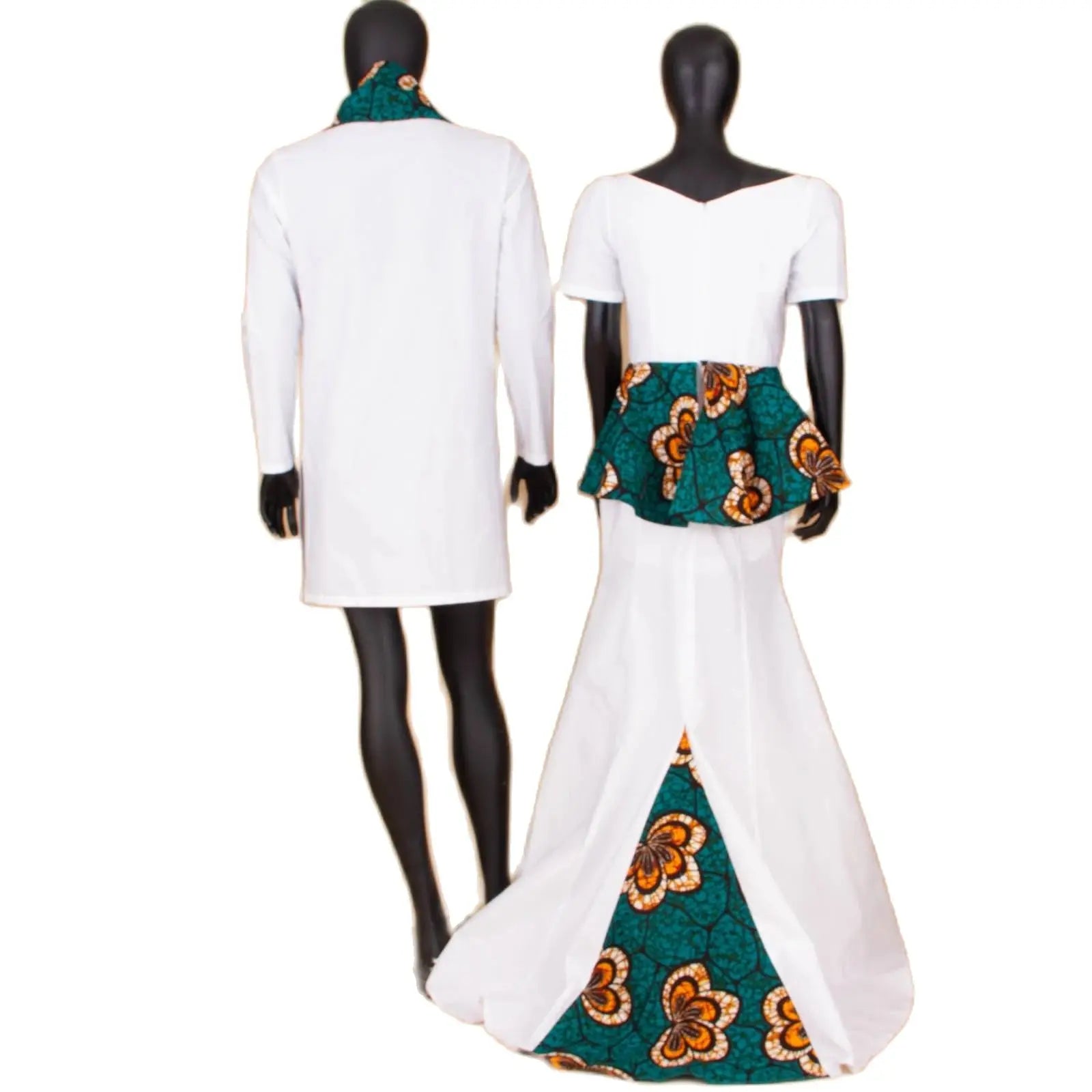 Dashiki Couple African Matching Outfits – Ankara Party Dress & Men's Top