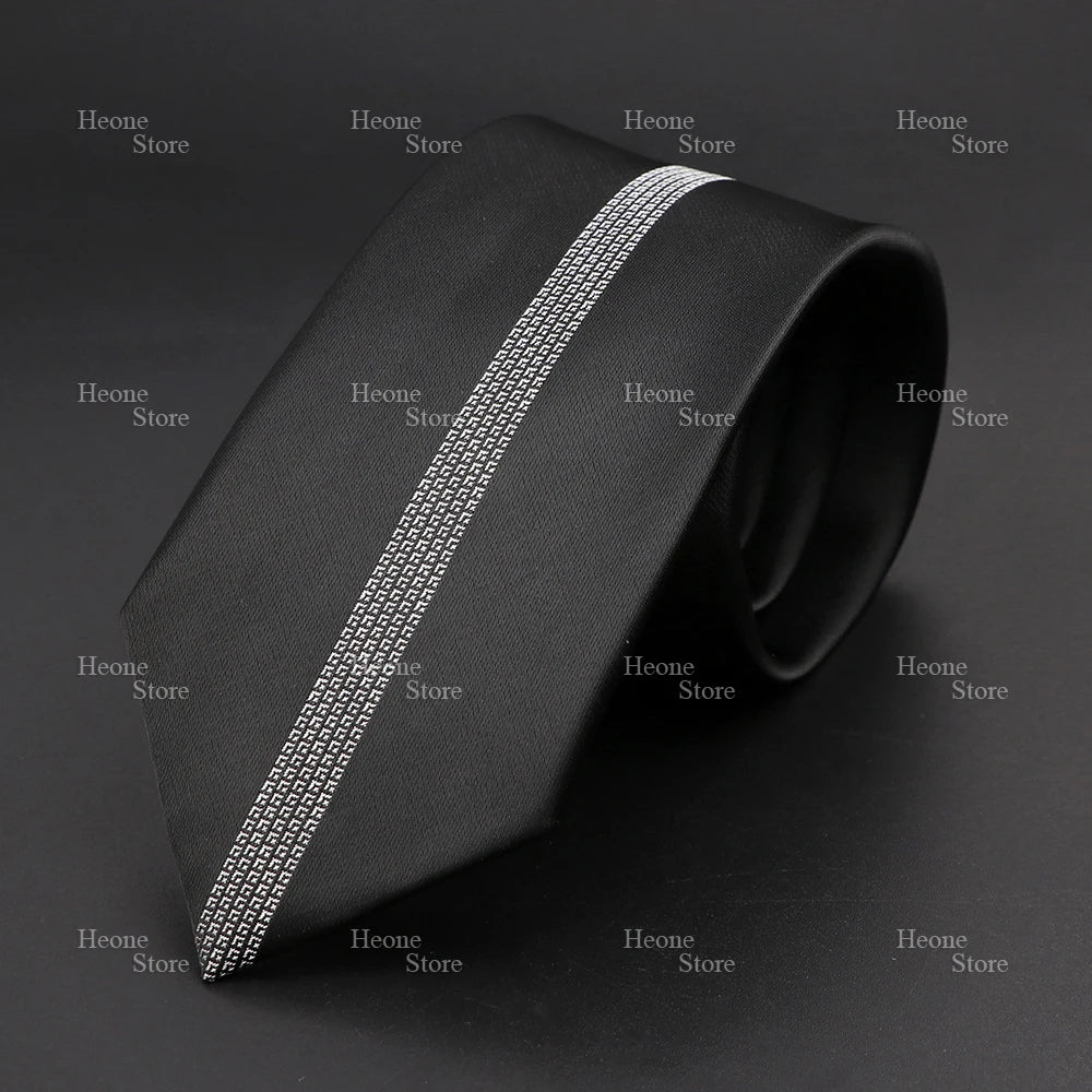 Unique men's tie with innovative color fusion of deep purple and black.