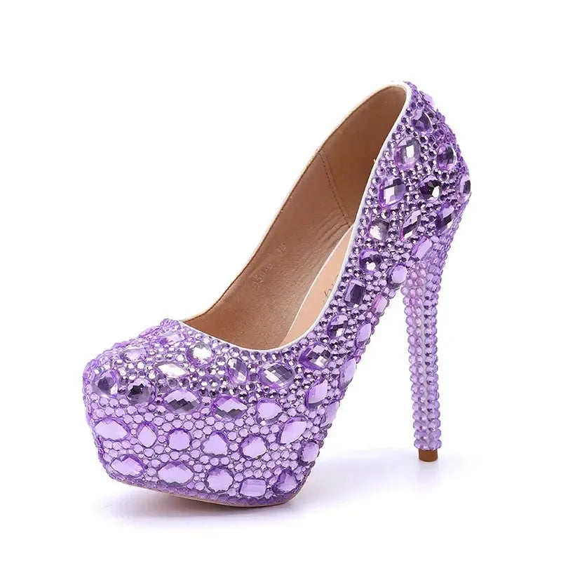 Midnight Twinkle pumps paired with bridal attire for a stunning look.