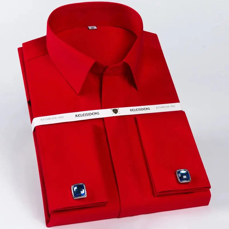 Close-up of the hidden placket on the Silhouette of Influence shirt, emphasizing its sophisticated design.