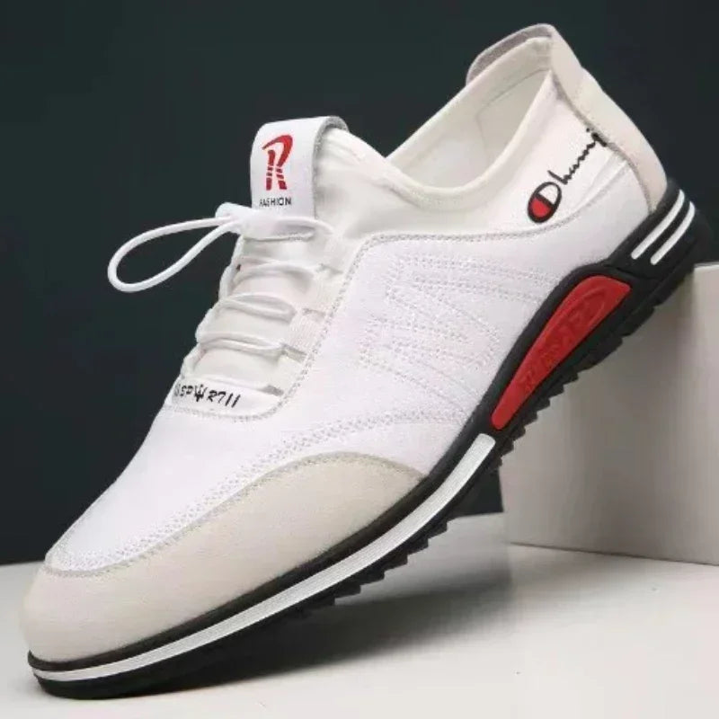 Top view of lightweight men's sneakers highlighting the sleek and modern look.