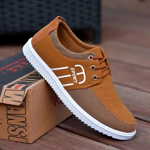 Autumn Breeze Canvas Sneakers in sunset yellow, lightweight and breathable for all-day comfort.