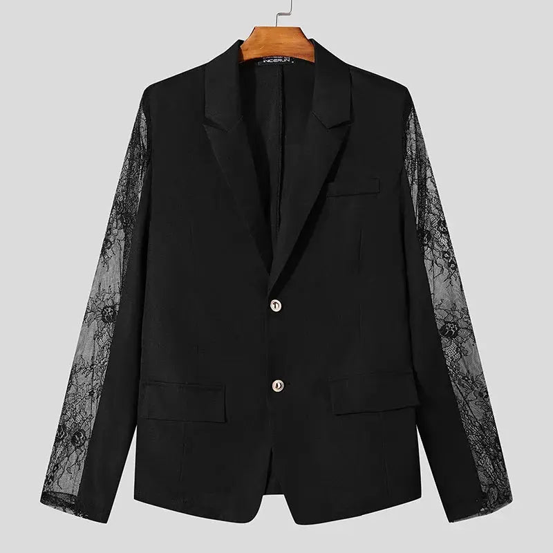 Black blazer in various sizes, from S to 5XL, designed to flatter every body type.