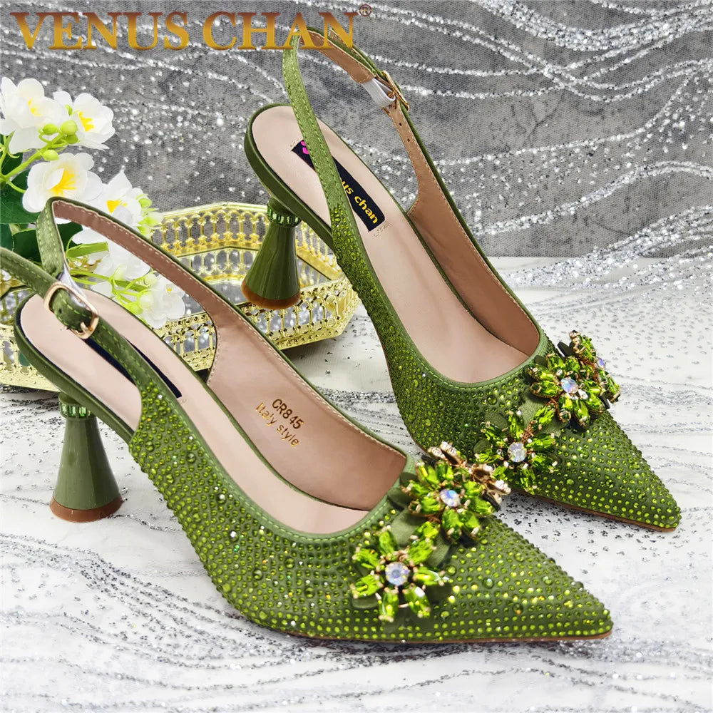 African Rhinestone Designer Wedding Shoes for Women