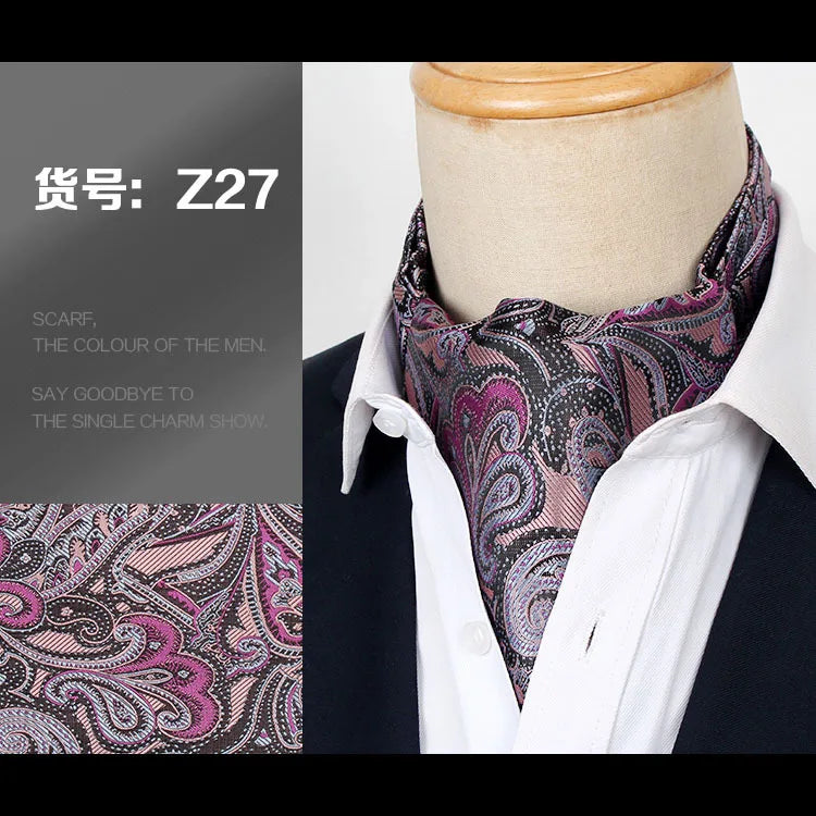 Refined gentleman's ascot tie with classic dots
