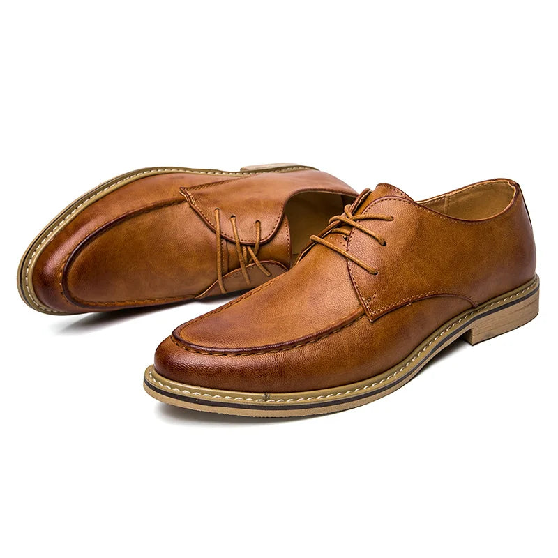 Men's formal leather derby shoes with soft sole perfect for office and business settings