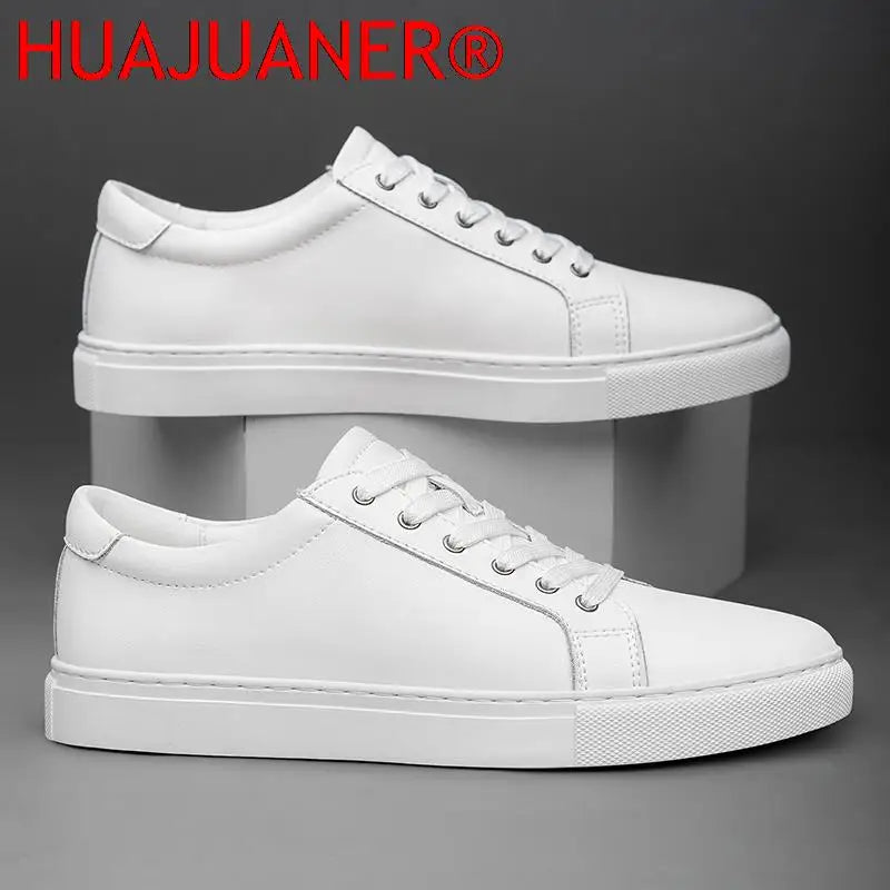 Handmade genuine leather sneakers for men in brown with premium cow leather construction and comfortable fit