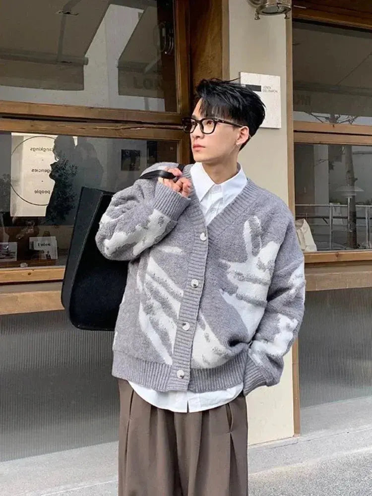 Layered look featuring Urban Poet cardigan, perfect for autumn and winter styling.