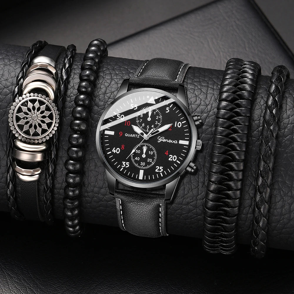 Versatile aesthetic of the watch set, suitable for casual and professional wear.