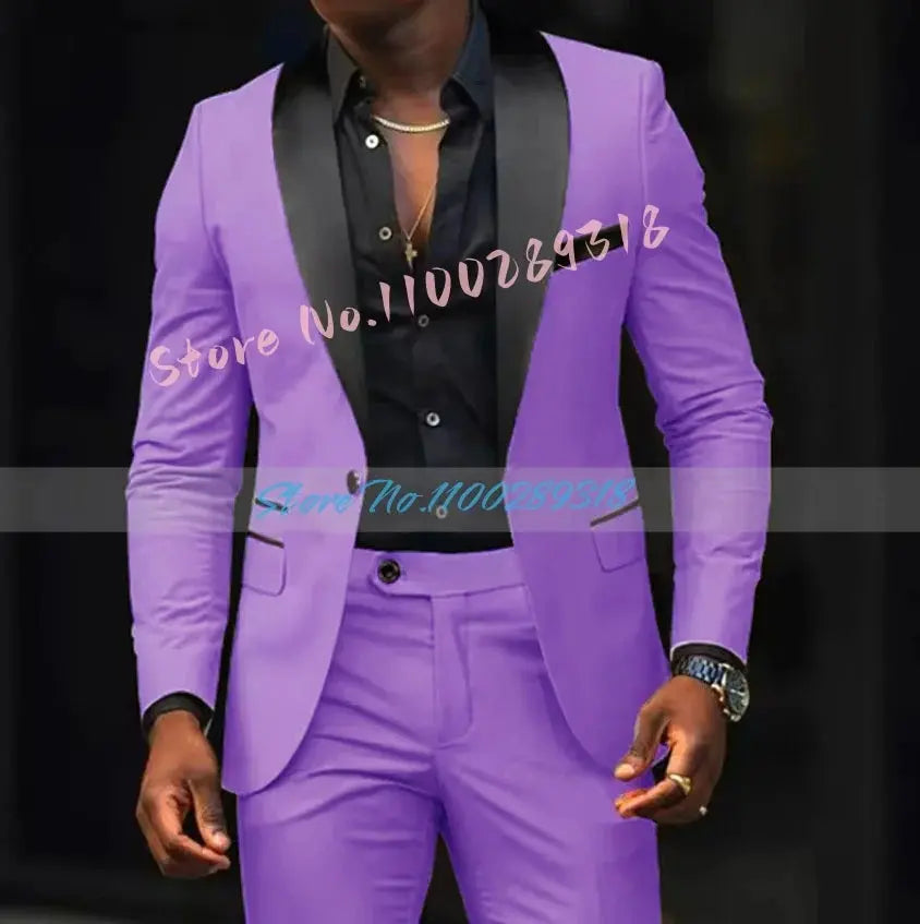 Close-up of the blazer's lapel, emphasizing modern men's fashion.