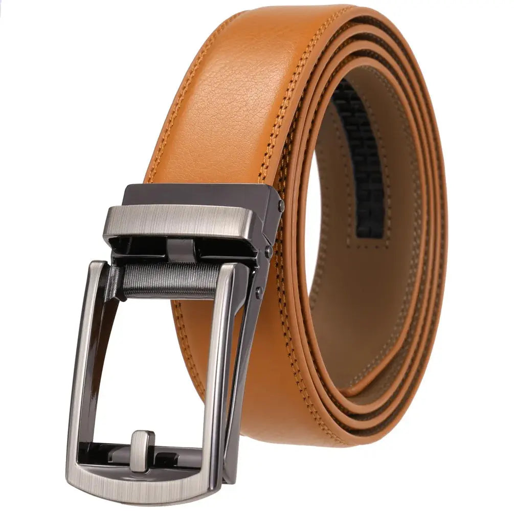 Professional wardrobe essential: automatic buckle leather belt.