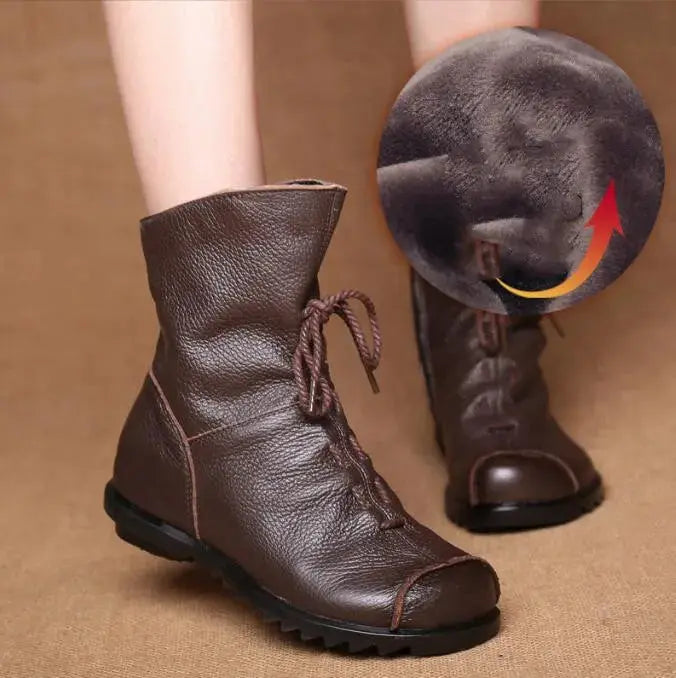 Robust construction of Cozy Enchantment winter boots, built to withstand harsh weather.
