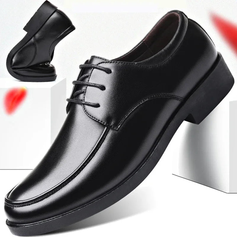 Stylish Italian leather dress shoes displayed on a wooden surface, perfect for business attire and social events.
