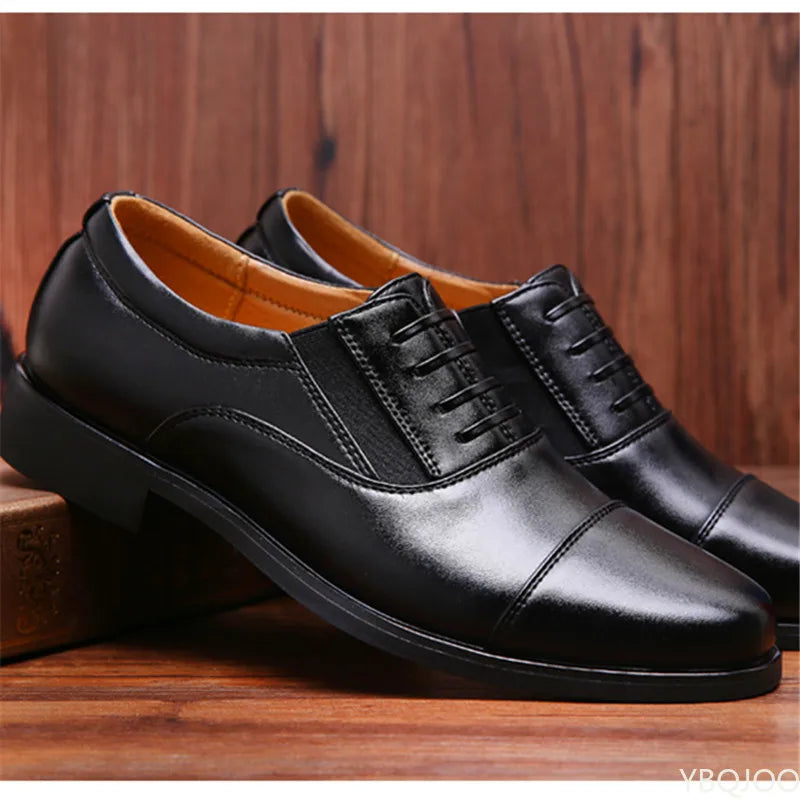 Elegant brown leather oxfords designed for professional and social occasions.