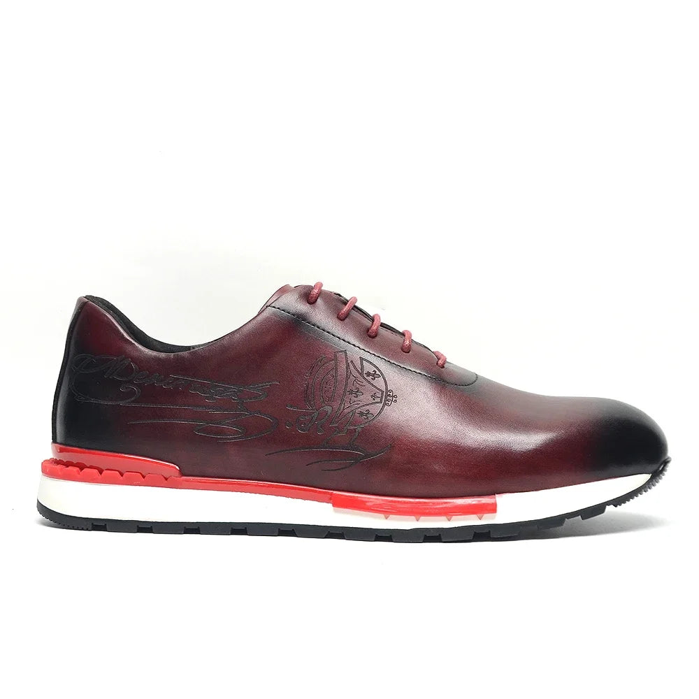 Side view of XEBOS whole cut oxford dress shoe displaying sleek silhouette and elegant leather finish