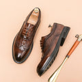 Formal brogue dress shoes with durable rubber outsole and timeless leather craftsmanship