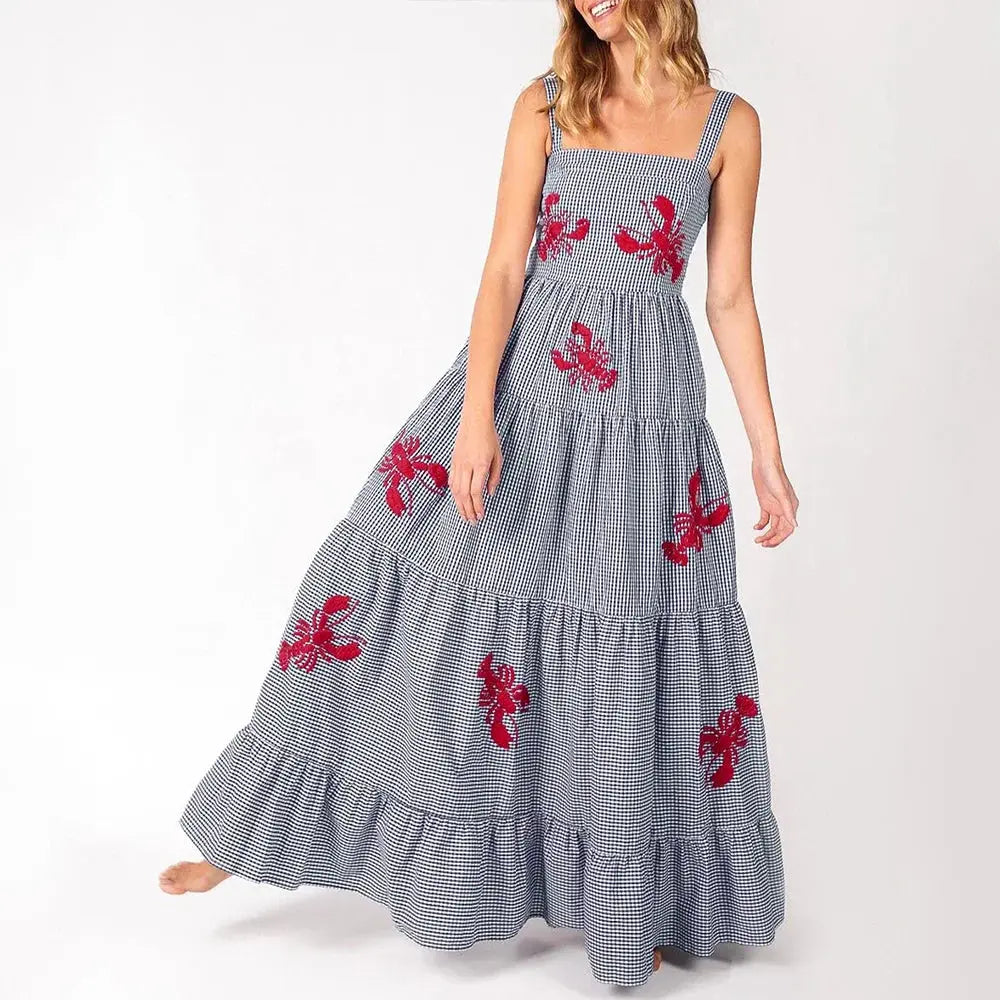 Back view of the Sunset Soirée Midi dress highlighting its flattering silhouette and midi length.