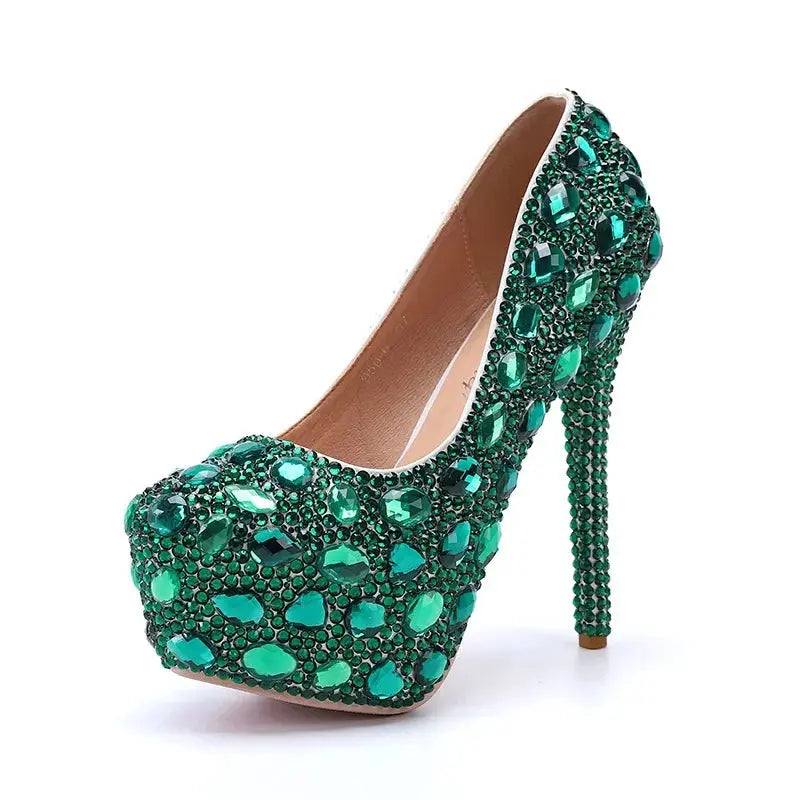 Midnight Twinkle pumps with a backdrop of twinkling lights for a festive vibe.