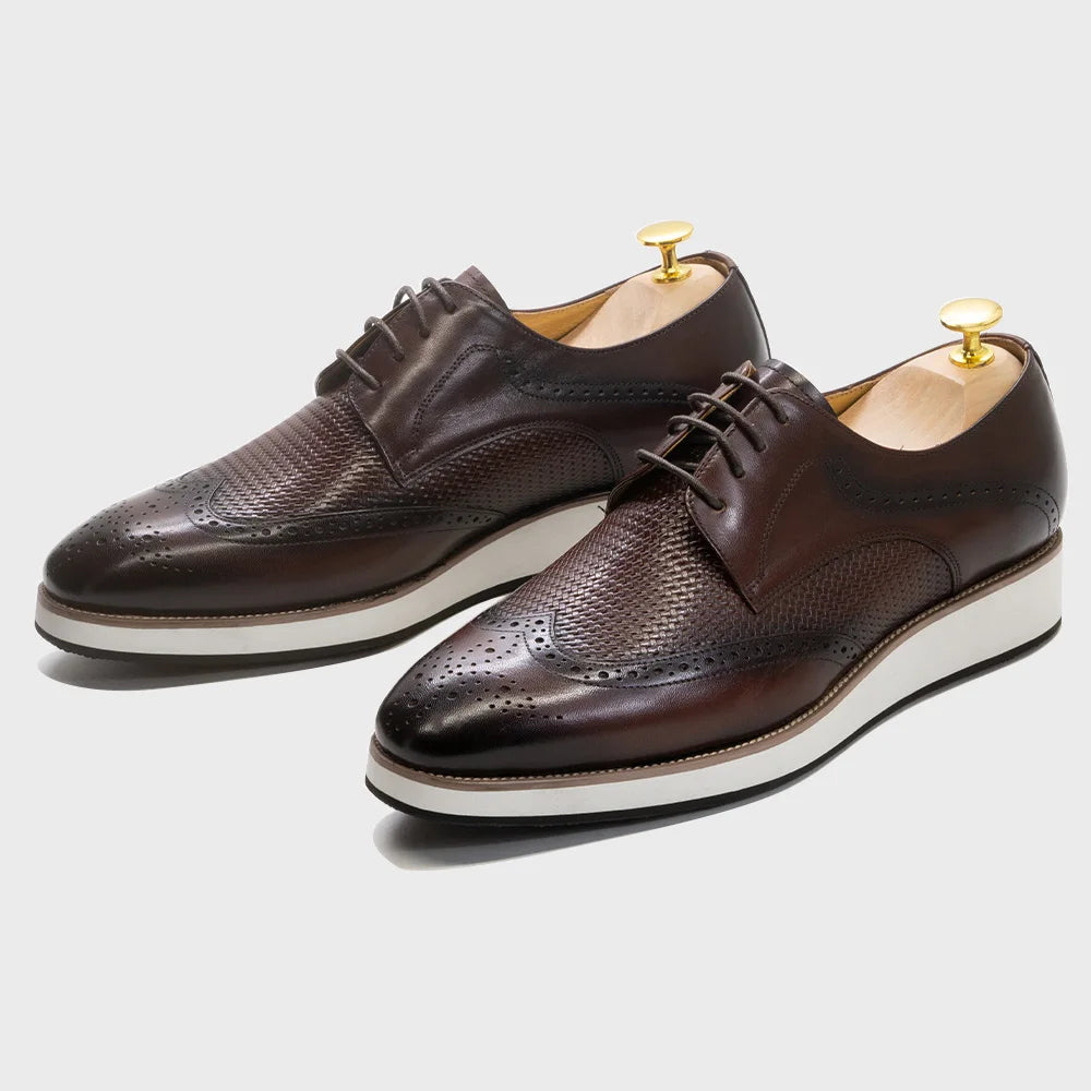 Premium leather brogue derby shoes with included shoe horn and extra laces for boardroom professionals