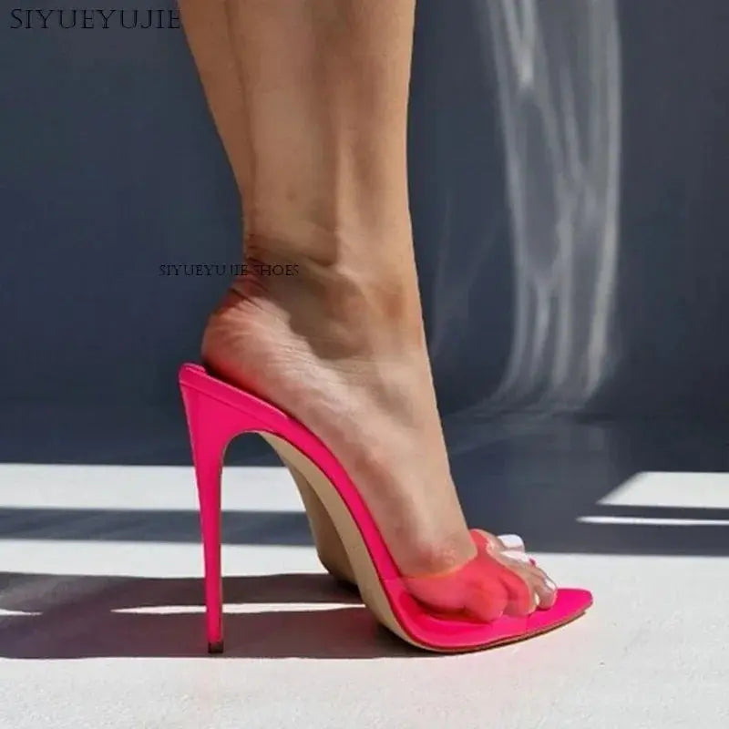 Chic leopard print mules in soft kid suede featuring supportive platform stiletto heel