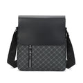 Black crossbody messenger bag for men with adjustable strap and sleek saddle shape design