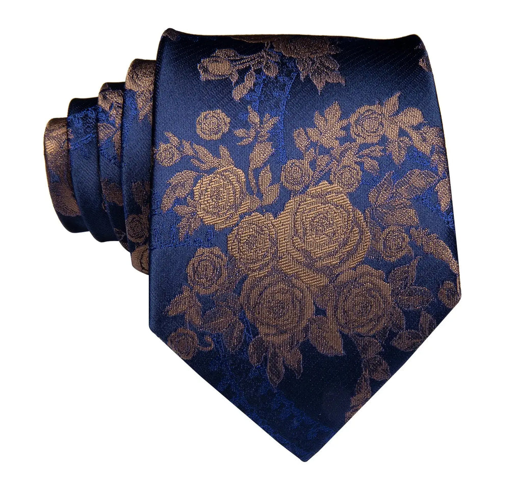 Elegant red and green paisley necktie with matching handkerchief.