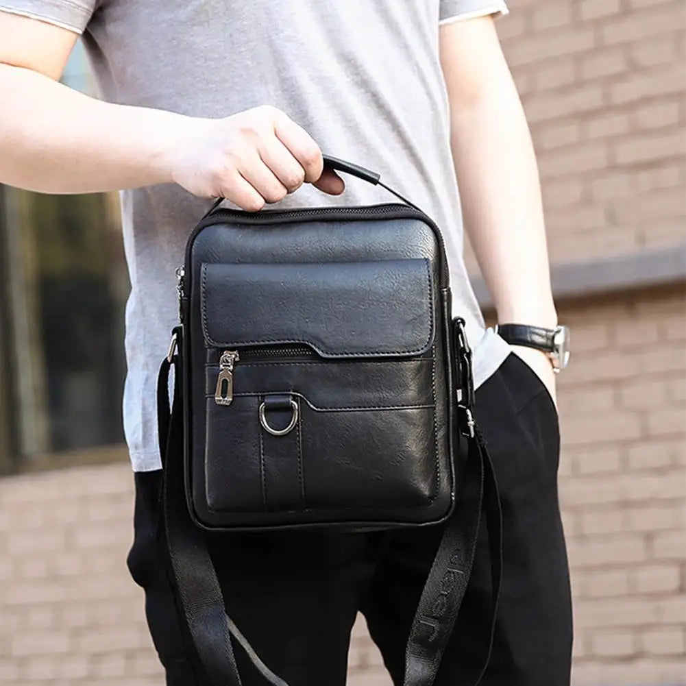 Brown vintage crossbody messenger bag with adjustable shoulder strap for urban explorers
